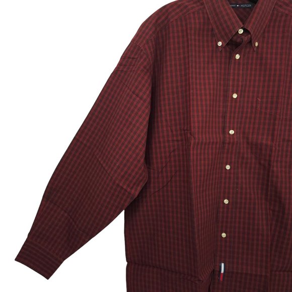 Vintage 2002 Tommy Hilfiger Button Front Shirt Mens 16.5 Holiday Tartans Plaid - Picture 10 of 15